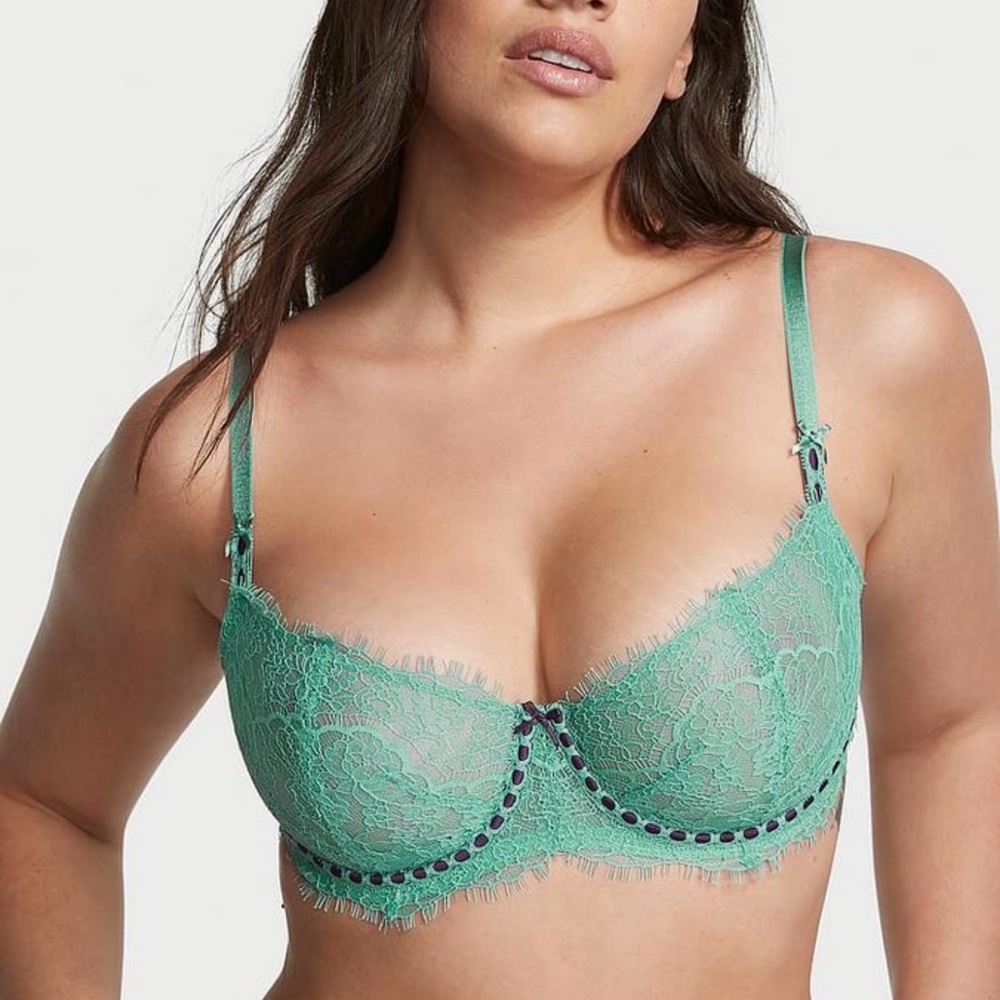 Victoria Secret Wicked Unlined Ribbon Slot Lace Balconette Bra